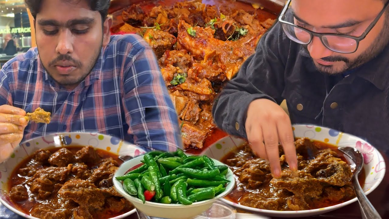 Eating Buffet(Rice & Spicy Meat Curry, Rezala, Korma, Biryani, Kabab) With Friends at Buffet Empire