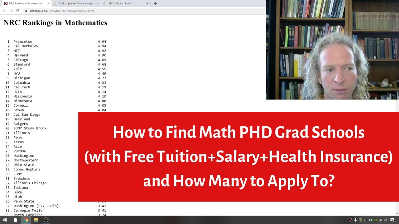 How to Find Math PHD Grad Schools(Free Tuition+Salary+Health Insurance) and How Many to Apply To?