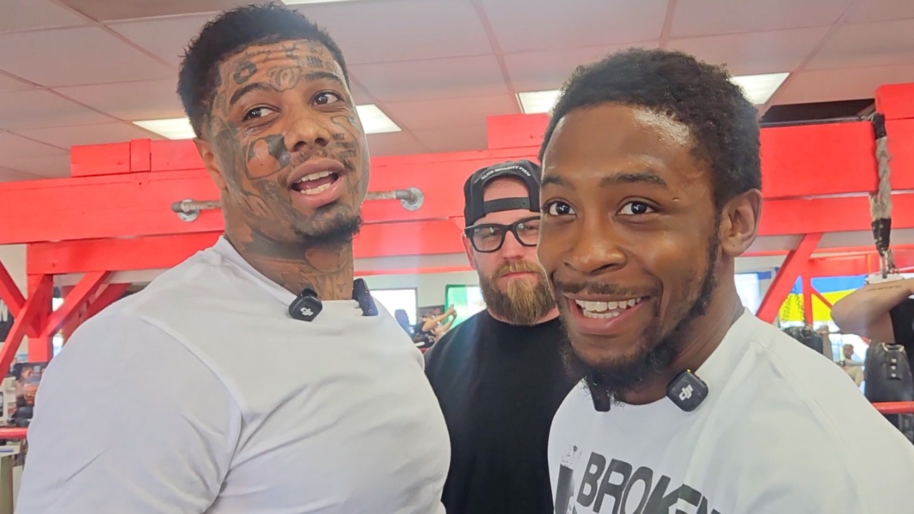 Keyshawn Davis PULLS UP on Blueface - Challenges him to spar!