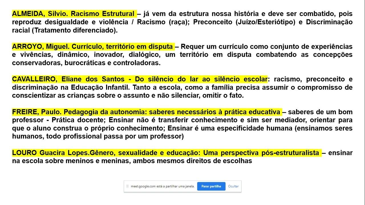 RESUMO DOS AUTORES