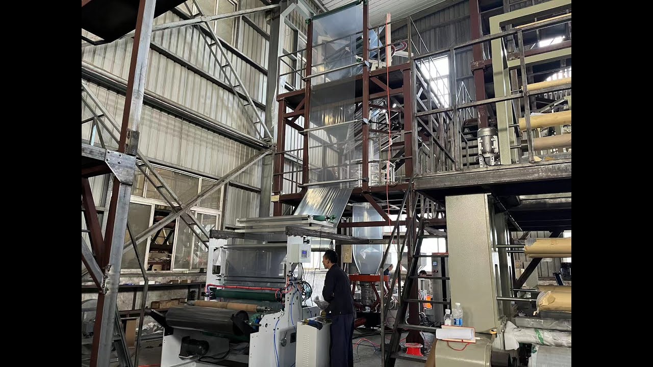 ABA 1200mm φ60×2 EPC system upper rotary double lip air ring screen changer film blowing machine