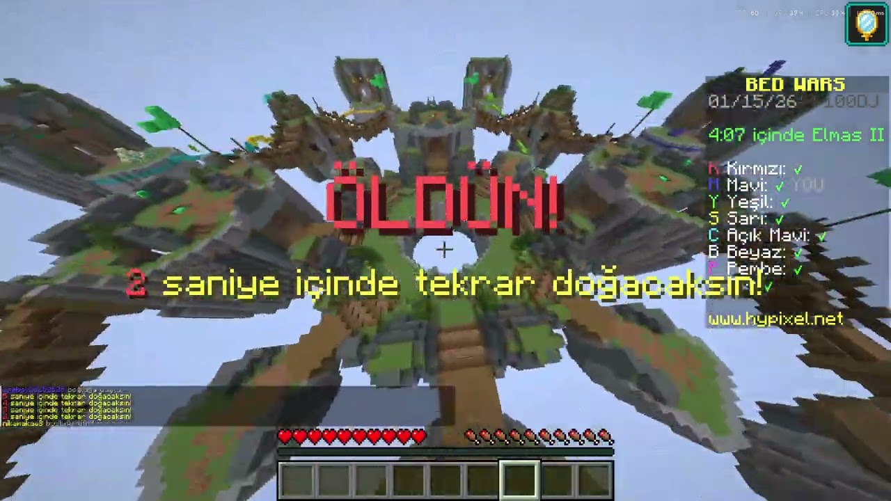 Minecraft Bedwars oynuyorum