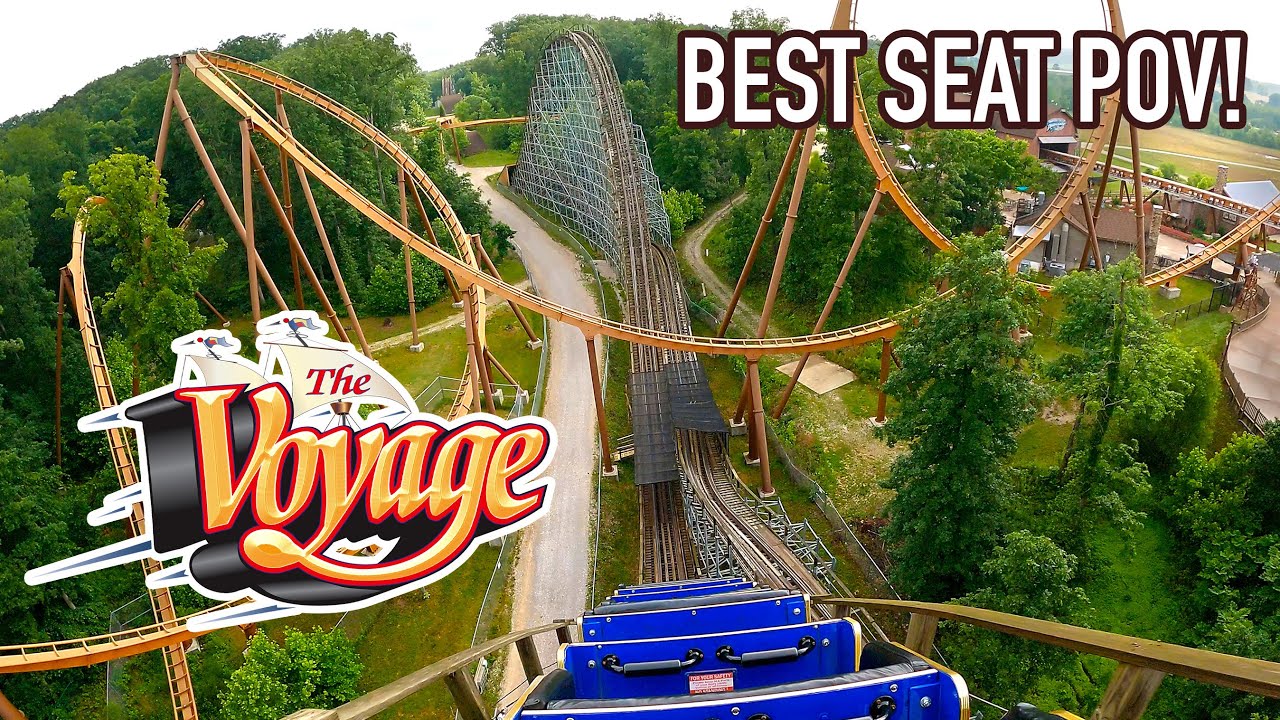 The Voyage Back Row POV #1 Wooden Roller Coaster! Holiday World Indiana