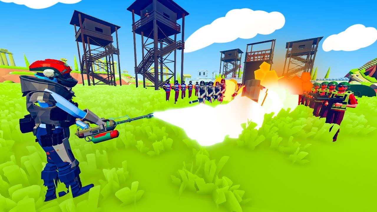 TABS - FLAMETHROWER VS Tent Spawning Military Units! - Totally Accurate Battle Simulator
