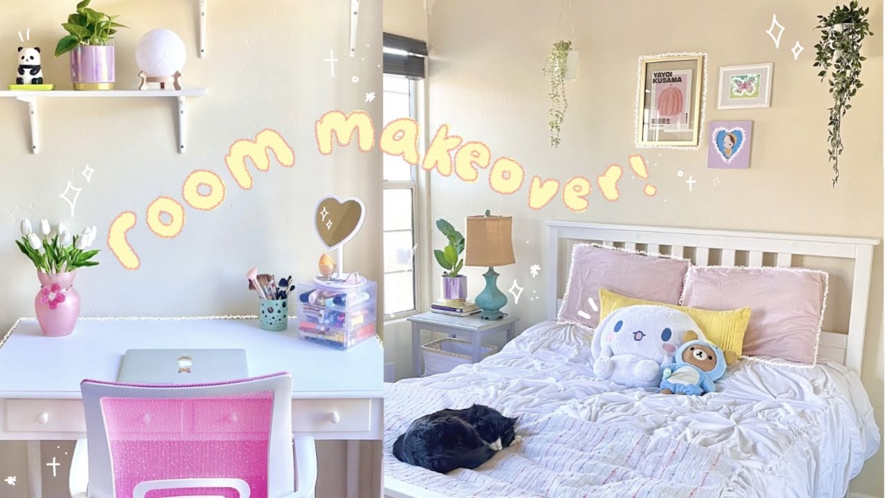 tiny room makeover!🪴 *on a budget* cute & cozy aesthetic