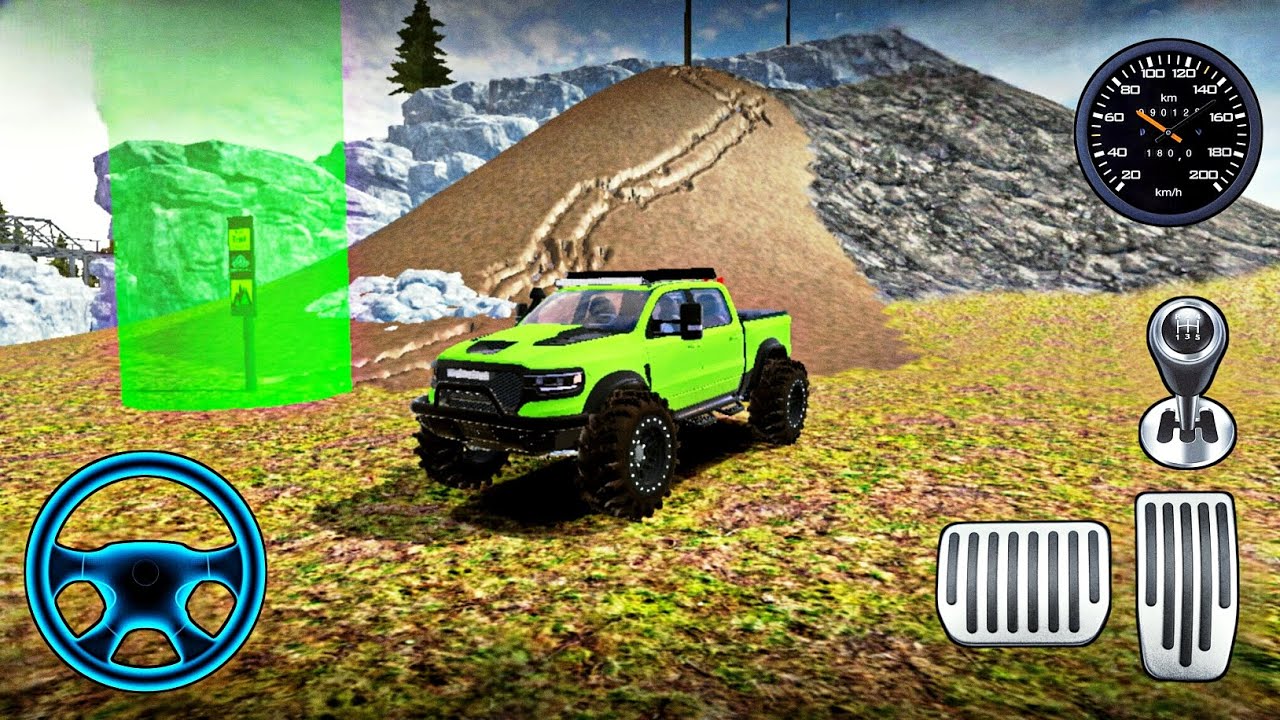 Green Monster Truck Offroad Challenge | Extreme Tasks Completed | Offroad Outlaws Gameplay |