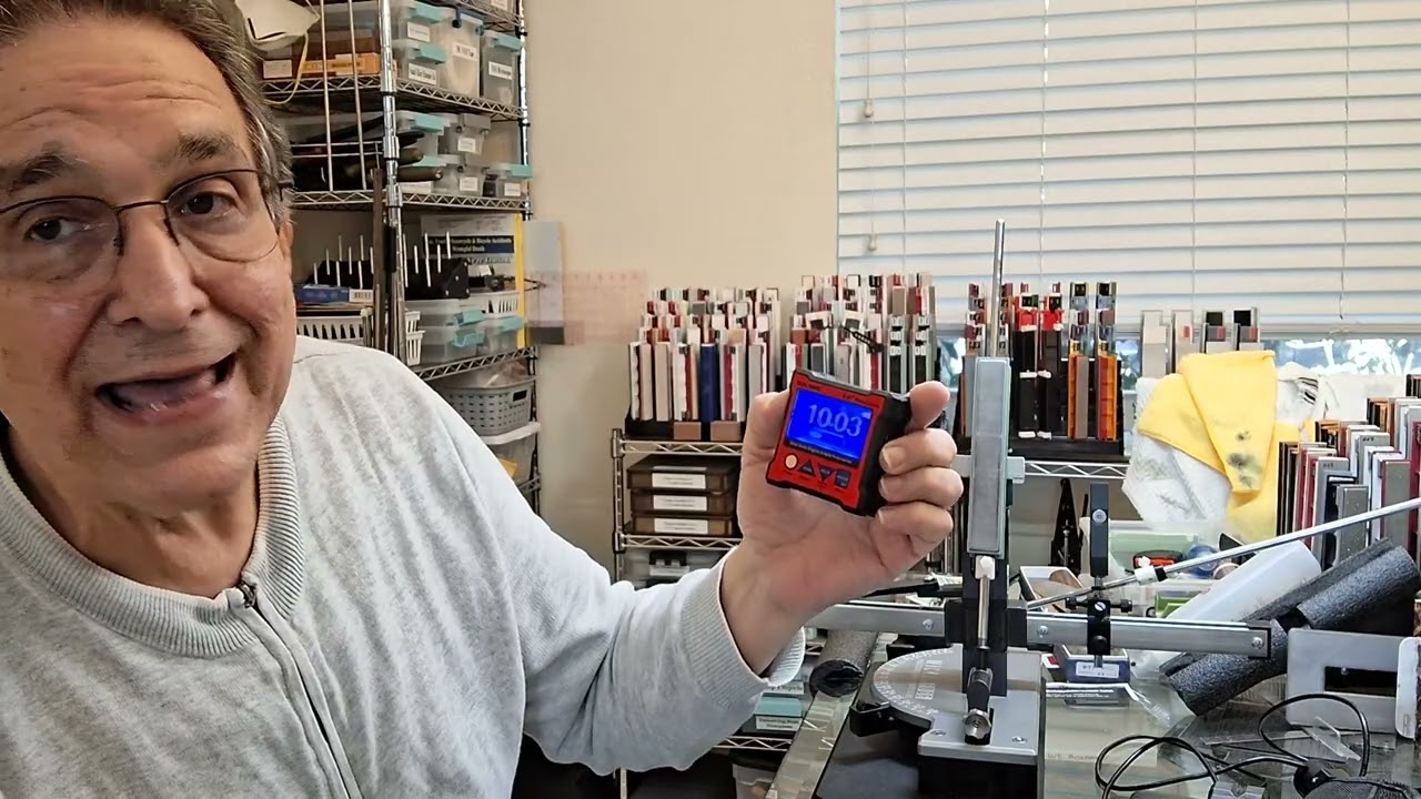 Working with Digital Angle Cubes when sharpening with a Wicked Edge Precision Setup.