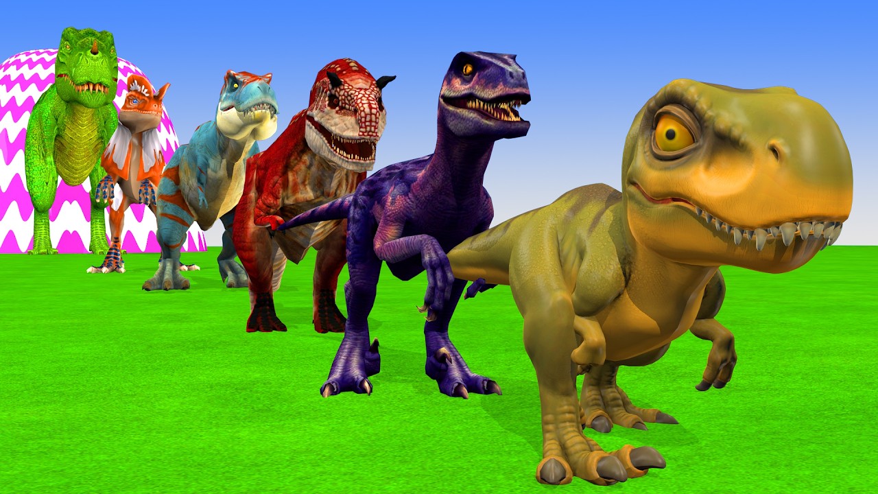 Long Slide Game With Elephant Gorilla Buffalo Hippopotamus Tiger - 3d Animal Game - Funny 3d Animals