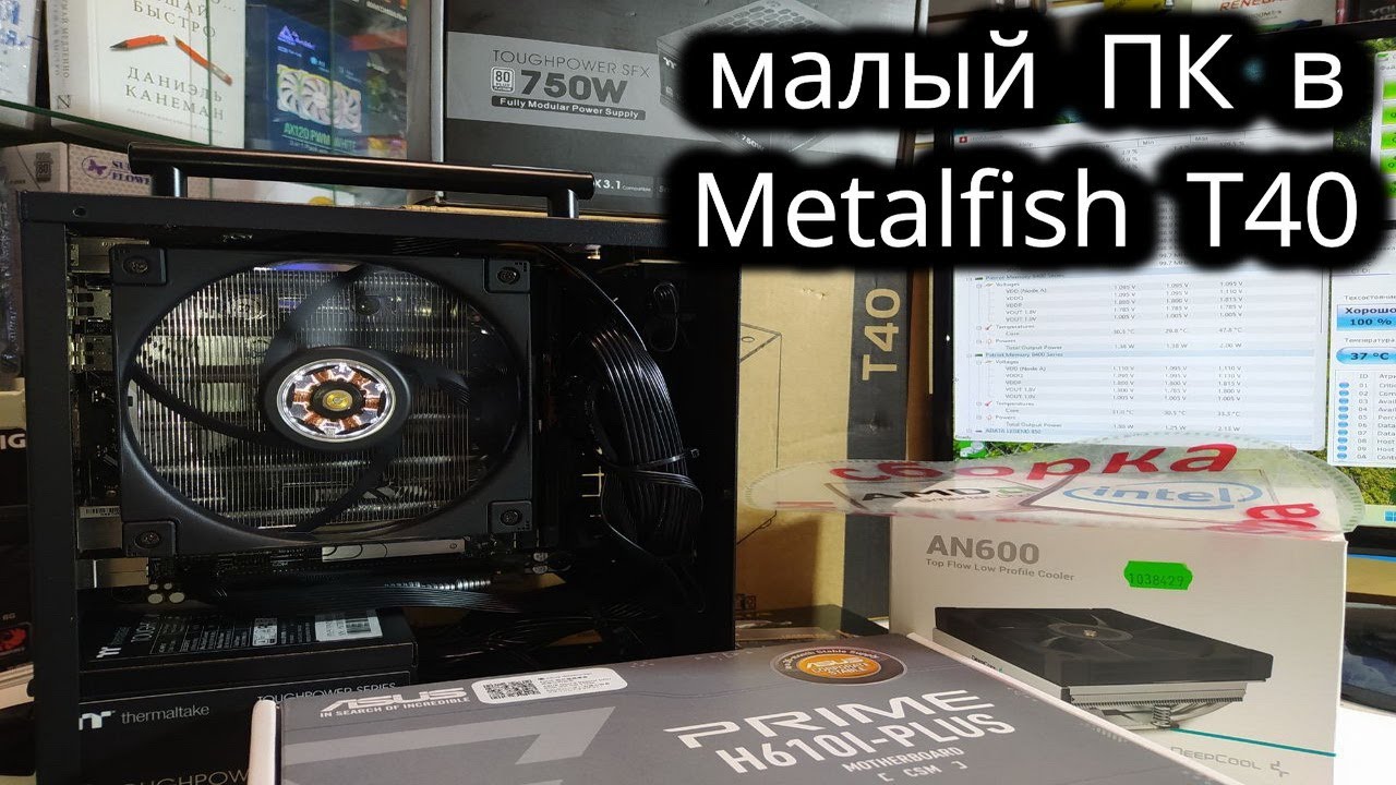 Малый и удалый компьютер в корпусе Metalfish T40 mesh. Core i5-13400T охлаждает DeepCool AN600.