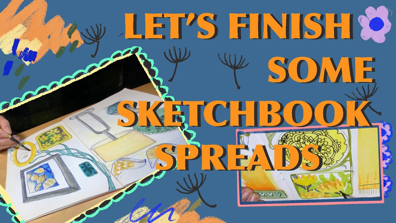 Finishing Some Sketchbook Spreads 