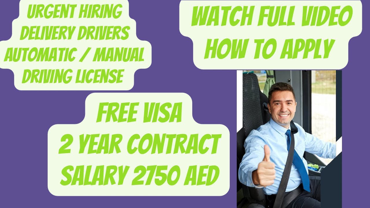 JOBS IN DUBAI | urgent hiring | delivery driver jobs