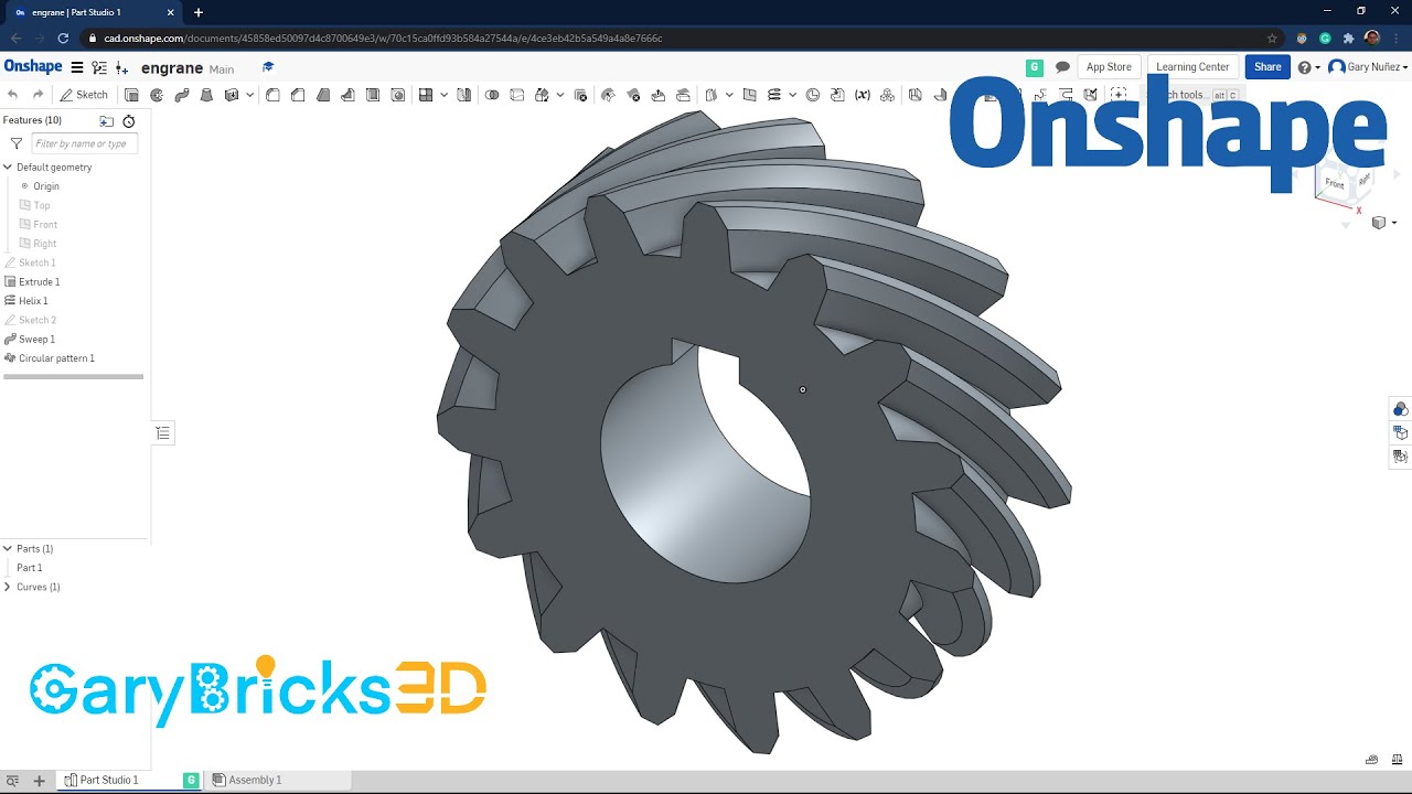Onshape - Cómo realizar Engrane Helicoidal - Tutorial