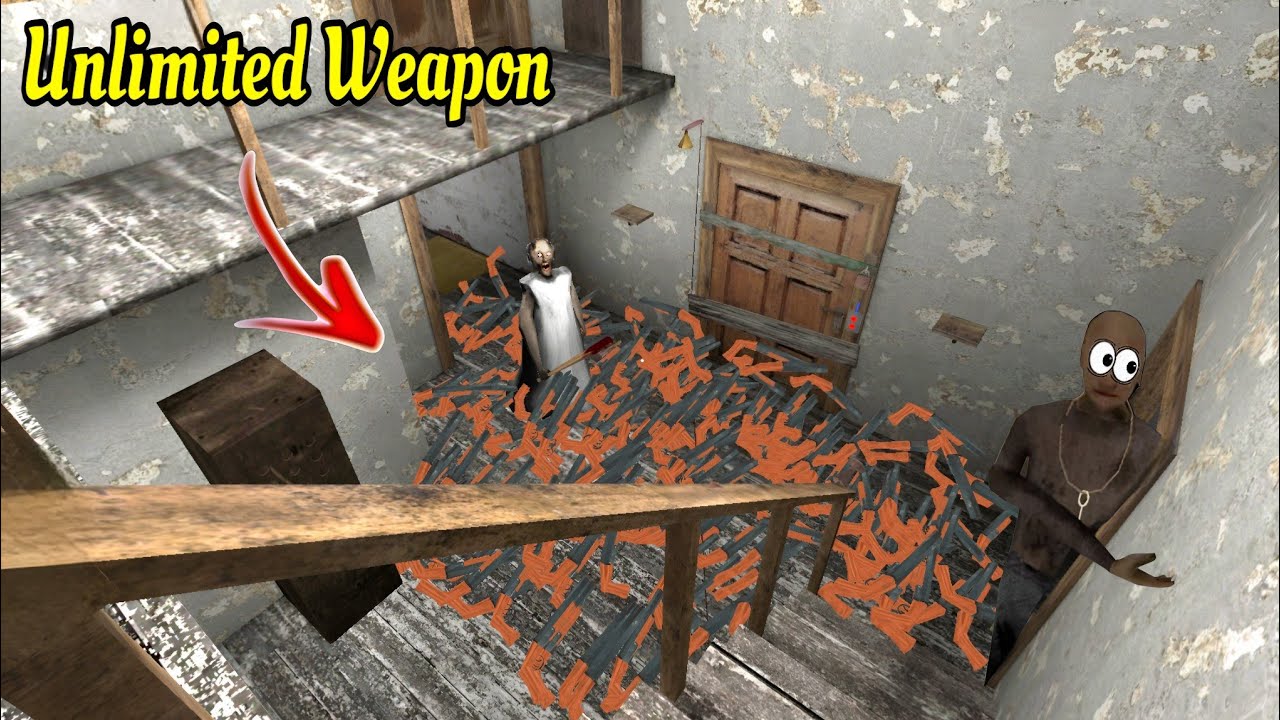 All Unlimited Weapons in Granny 1 Floor | Granny & Grandpa and Spider Mom | Granny New Mod