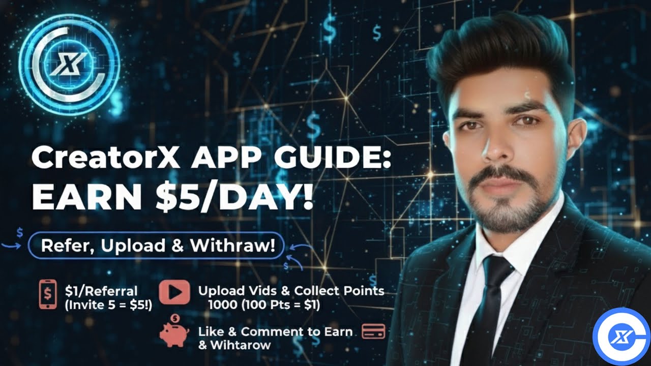 $5/Day EASILY! CreatorX App Review & Tutorial | New Earning App Guide&lrm;
