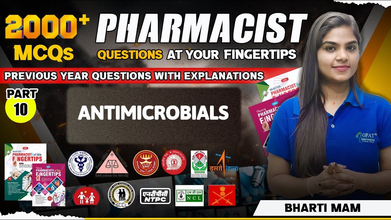 L-10 |PHARMACIST PREVIOUS YEAR QUESTION(ANTIMICROBIALS) #pharmacist #rrbpharmacist #aiimspharmacist