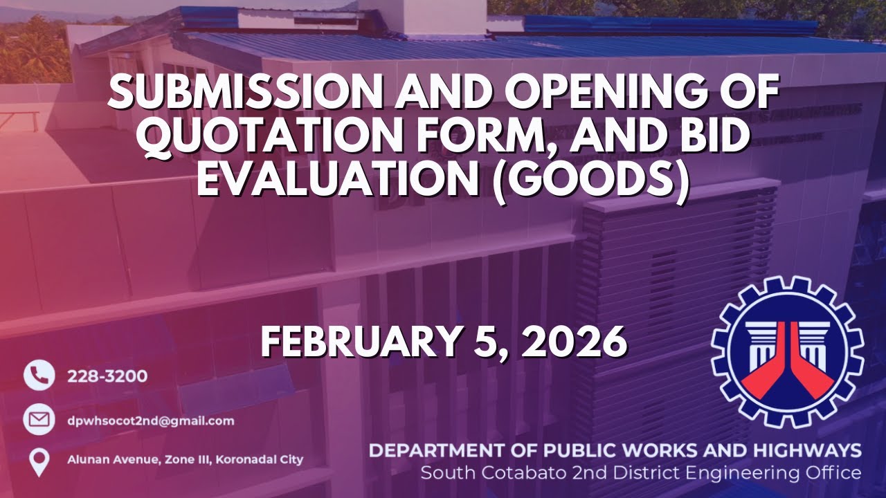 Procurement Livestream for DPWH South Cotabato 2nd DEO on February 5, 2026