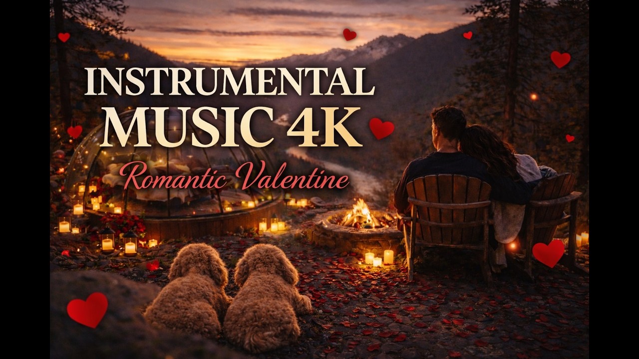 Romantic Handpan Guitar  Fireplace 🔥 Valentine Love Frequency Meditation Music #RomanticMusic #528Hz