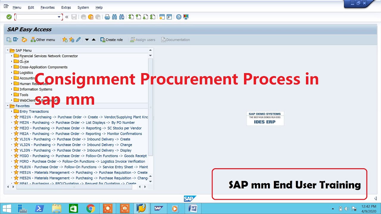 Consignment Procurement Process in sap mm