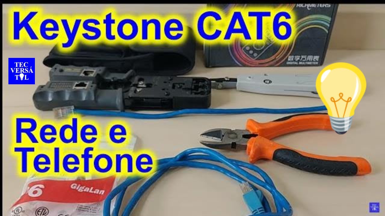 Como fazer conexão Keystone RJ45 Cat 6 Femea Furukawa de Telefone e Rede com teste