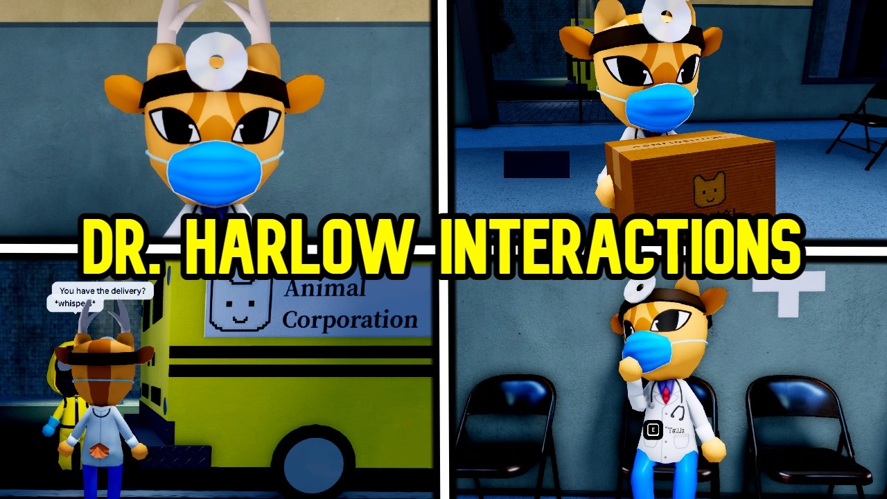 Animal Hospital - All Dr. Harlow Interactions (New Update Included) | Roblox