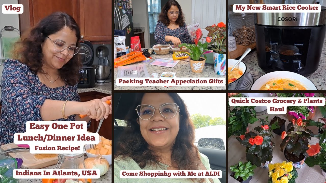 Come Shopping with Me At ALDI | Easy One Pot Lunch/Dinner Recipe | Costco Grocery & Plants Haul