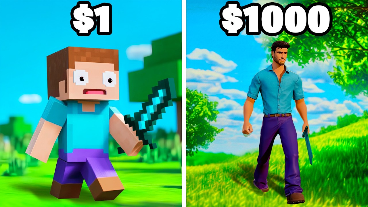 $1 vs $1000 Fake Minecraft Games
