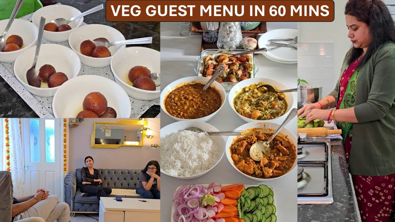 Indian Vegetarian Guest Menu in 60 Mins - Soya Chaap Hara Masala, Kathal Matar Curry & Rajma Masala