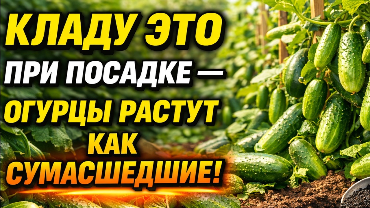 Кладу ЭТО в лунку при посадке: секрет небывалого урожая огурцов до самых заморозков!