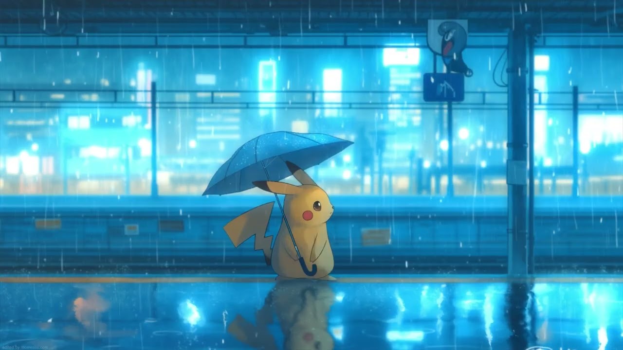Pikachu in the Rain ☔ | Pokémon Lofi Ambience for Relax & Sleep