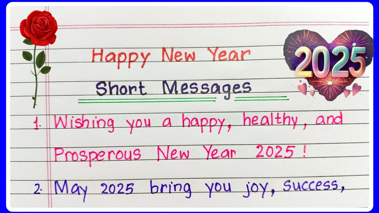 Happy new year wishes 2025 | Happy New Year 2025 messages | Best New Year Card Writing 2025