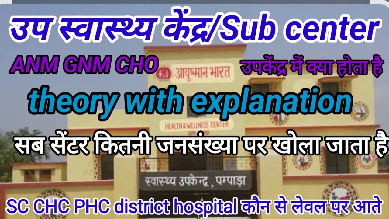 SUb CENTRE| HEALTH AND WELLNESS CENTRE|| CHO EXAMS ANM  NHM Exams _______________________________