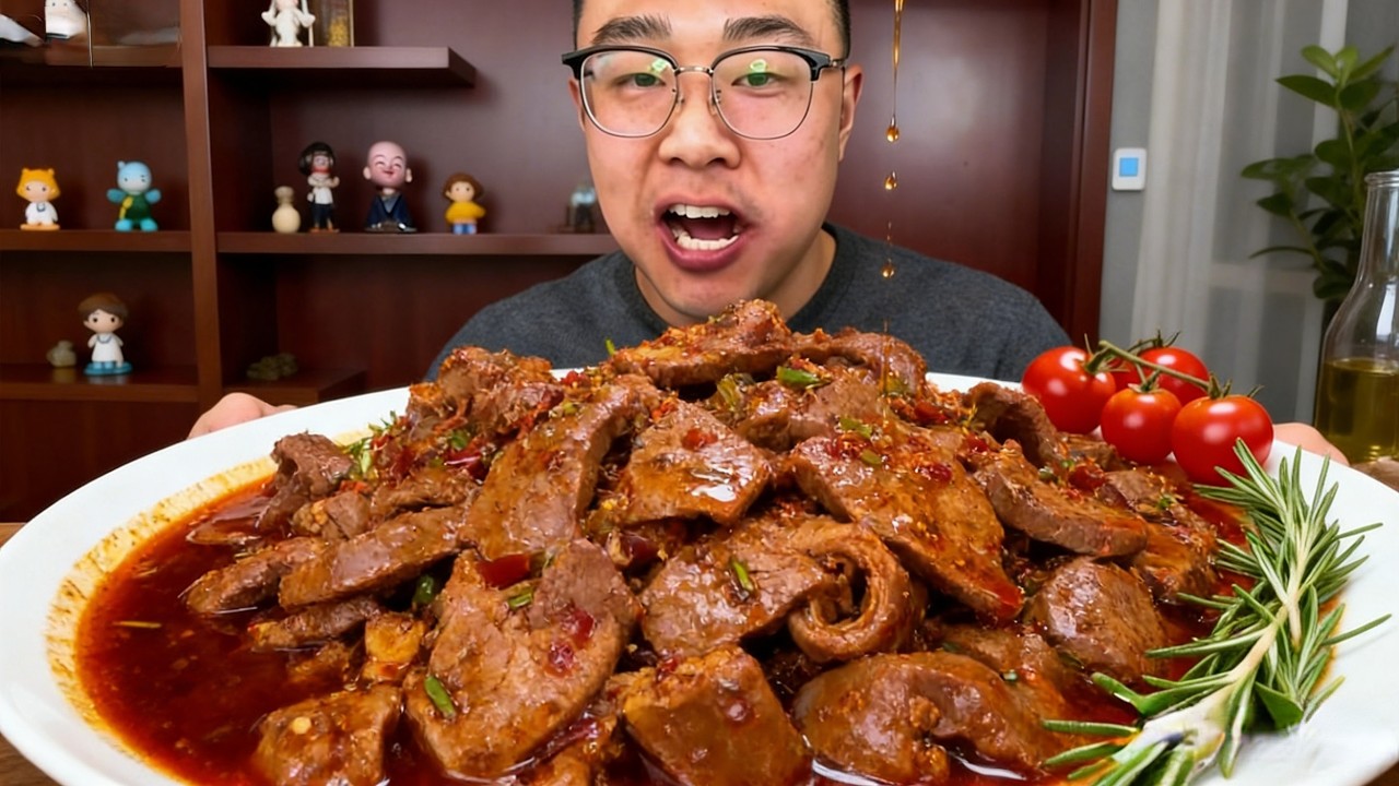 一口就上头！麻辣猪肺脆嫩爆汁，辣得过瘾还停不下来 # 食べる #吃播 #咀嚼音#mukbang #food