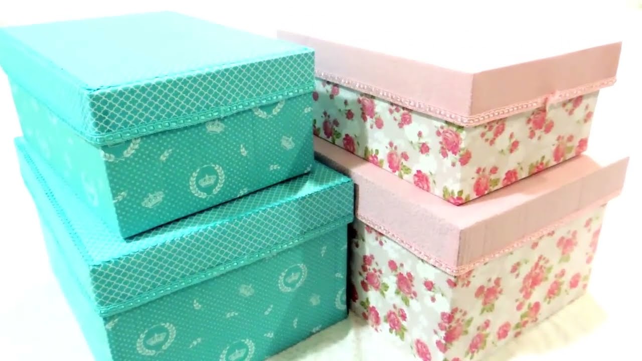 DIY - COMO ENCAPAR CAIXAS DE PAPELÃO COM TECIDO - # 2 - DECORAÇÃO BY RÚBIA AGUIAR