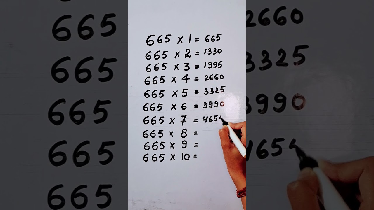 Write the Table of 665 in 18 second only..#maths #mathshack #mathstricks #mathematicks