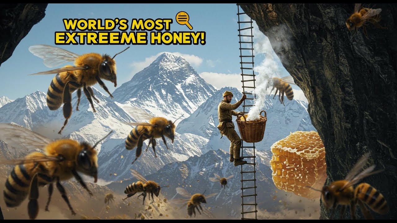 Inside the Himalayan Honey Hunters: The World&rsquo;s Most Extreme Bee ! Job#ExtremeJobs #RiskyWork