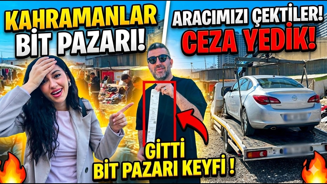 İzmir Kahramanlar Bit Pazarı Vlog | Ucuza Neler Aldık + Arabamız &Ccedil;ekildi! 😱
