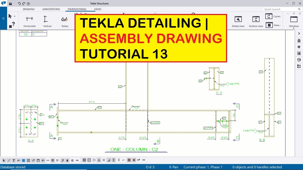 Tekla Detailing | Assembly Drawing Tutorial 13