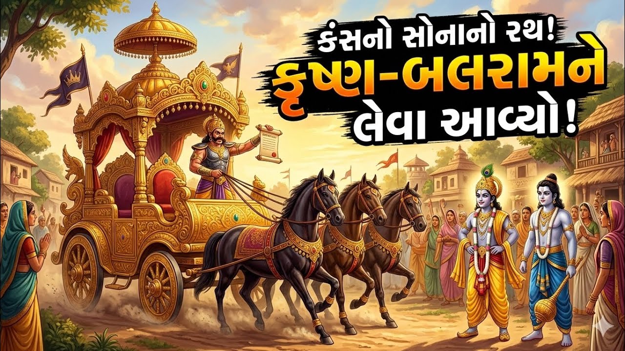  😯કૃષ્ણ અને બલરામ ને લેવા આવ્યો કંસનો સોના નો રથ  #jigneshdada #katha #live #saptah#bhagwatkatha