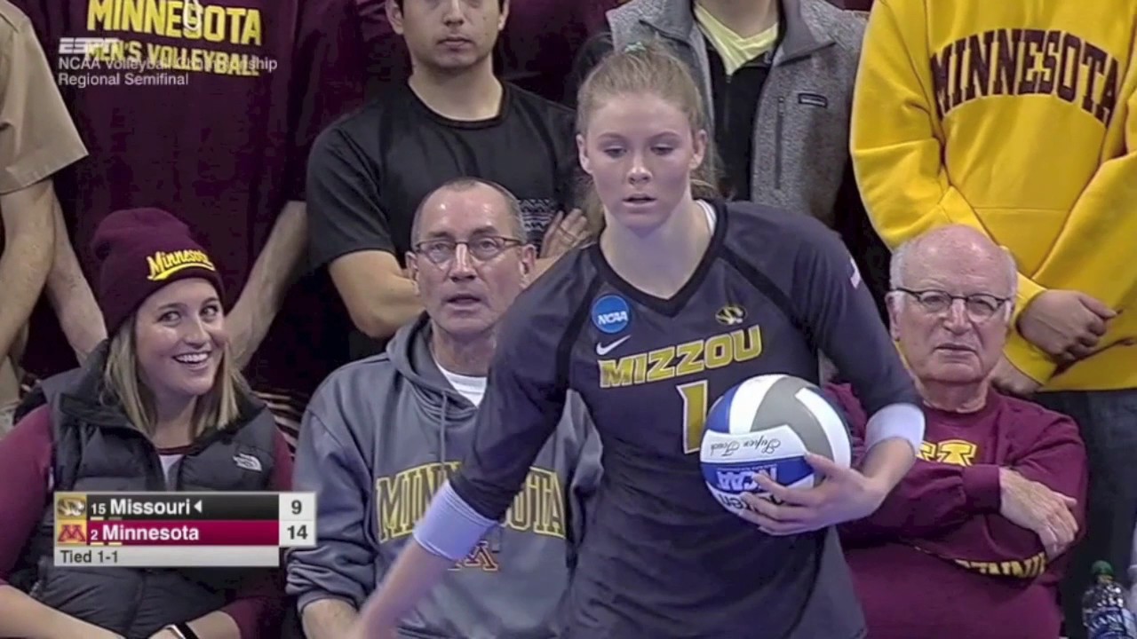 Minnesota vs Missouri 2016 NCAA Volleyball (Set 3)