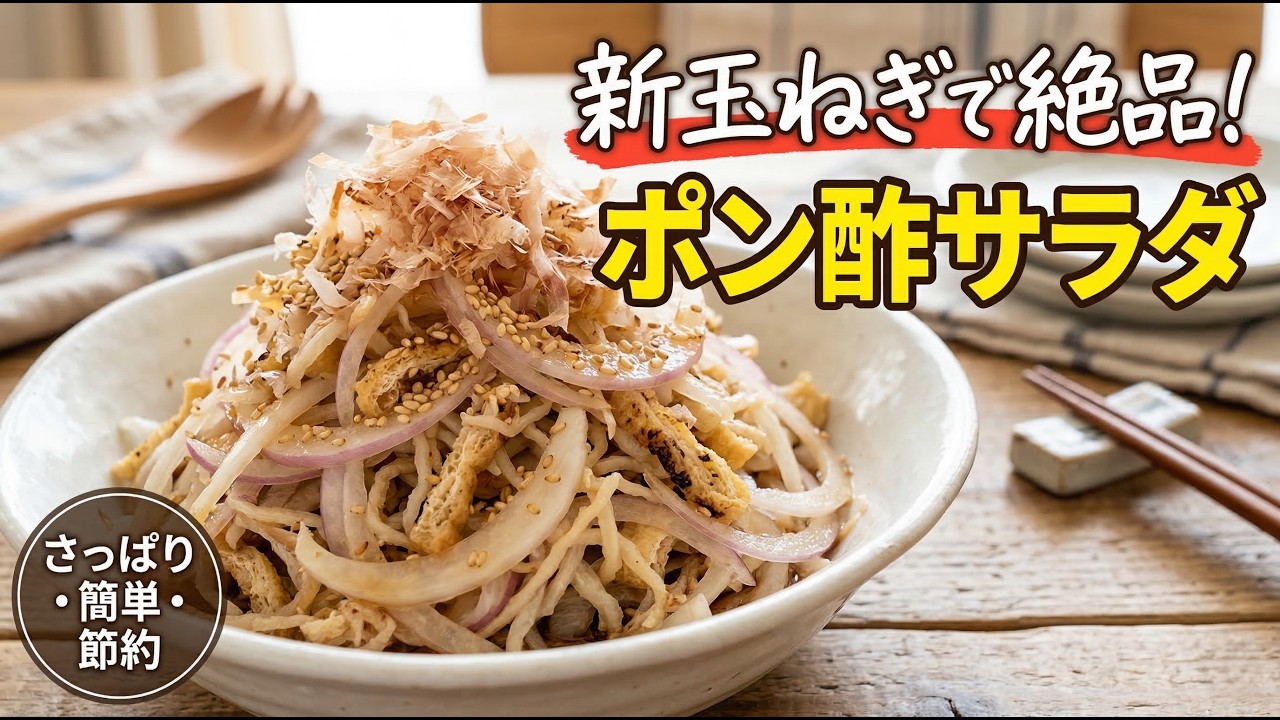 新玉ねぎと切り干し大根のポン酢サラダ｜簡単副菜