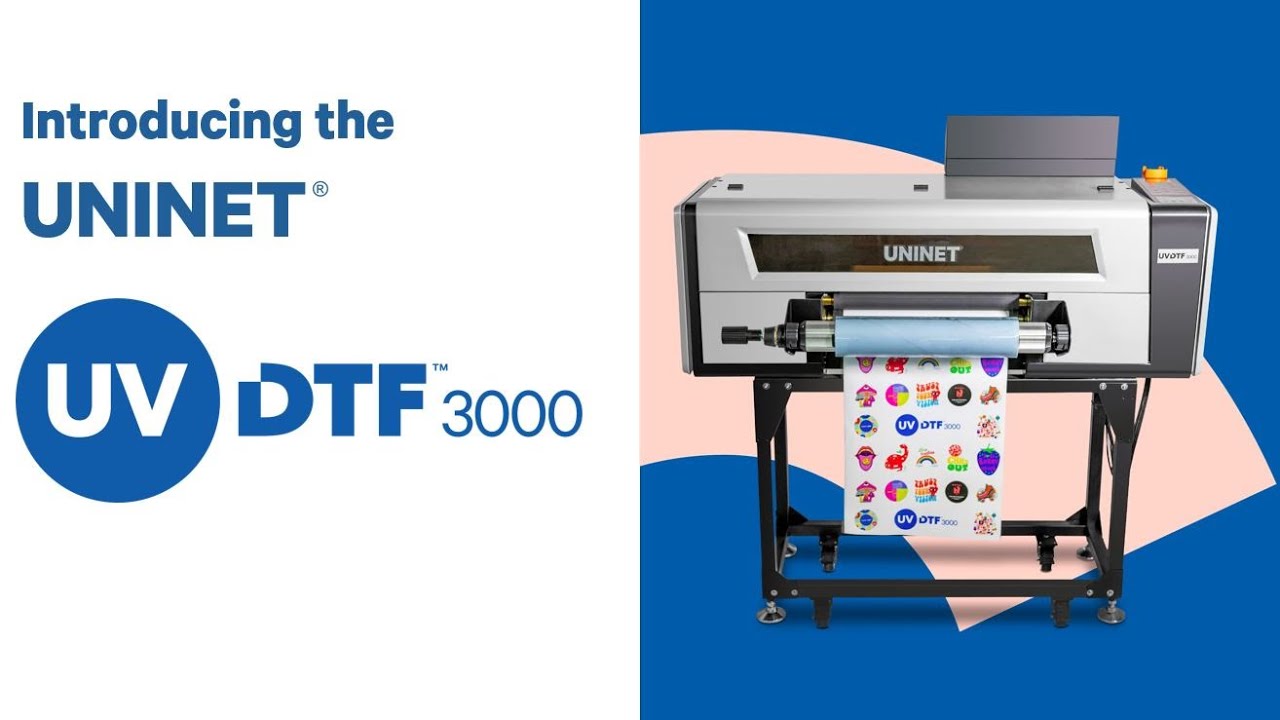 UNINET UV DTF 3000 17 inch roll fed UV Printer Promo and Application Video