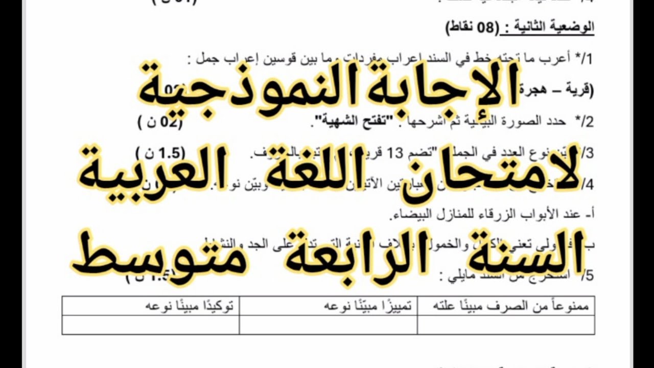 الإجابة_النموذجية_لامتحان_اللغة_العربية_السنة_الرابعة_متوسط