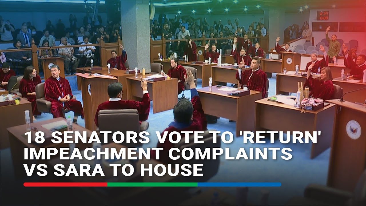 Senate votes to return impeachment complaints vs VP Sara to House | ABS-CBN News