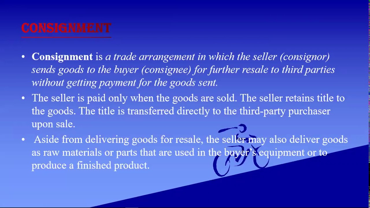 Meaning of consignment, joint venture ....and difference between consignment and joint venture