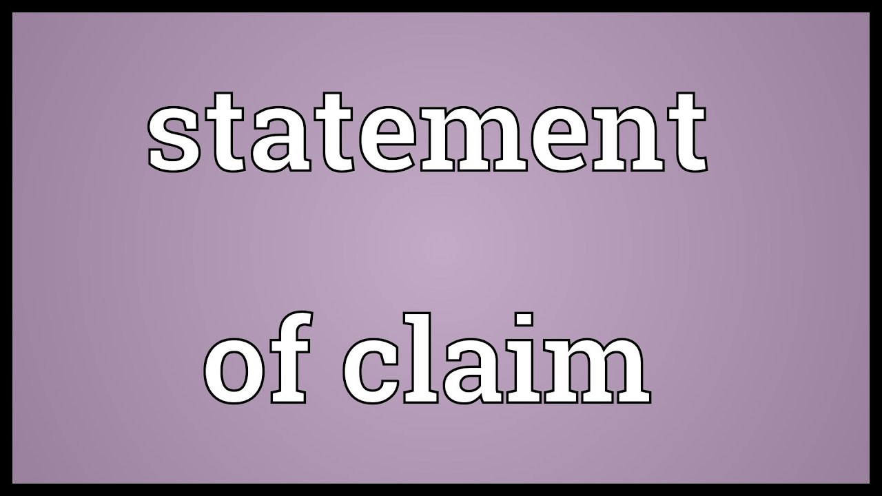 Statement of claim Meaning