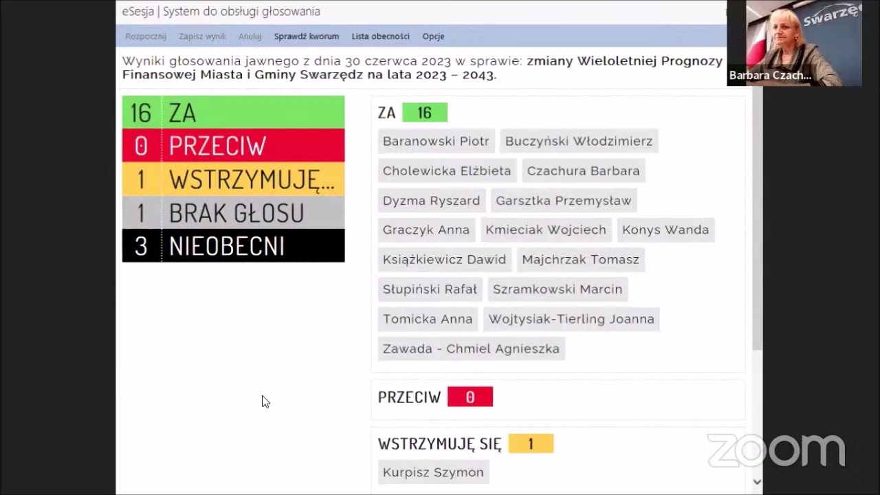 Sesja Rady Miejskiej w Swarzędzu - 30.06.2023 r.