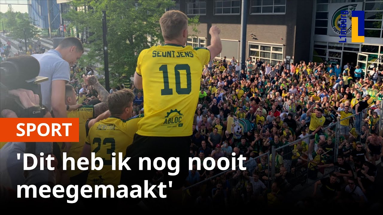 Fans onthalen Fortuna-spelers na lijfsbehoud
