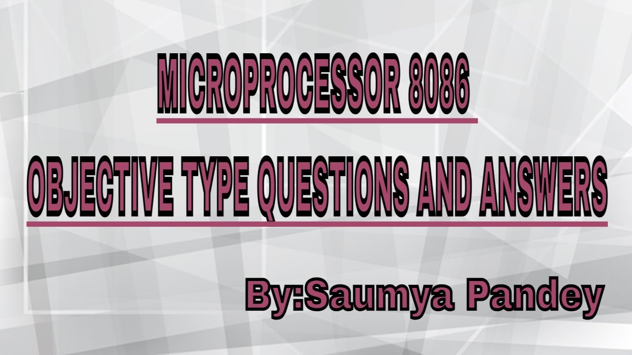 Microprocessor 8086 MCQs With Answers In Hindi