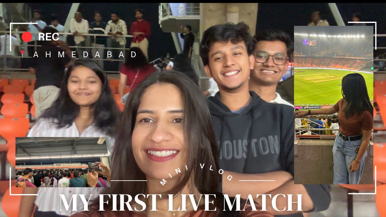 First time at Narendra Modi Stadium + Ahmedabad metro experience on match day with friends 😍 