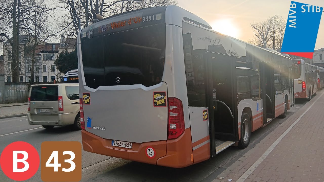 (Bus Stib) Voyage ligne 43 Vivier d'Oie à Héros Citaro C2 €6 n°9881.
